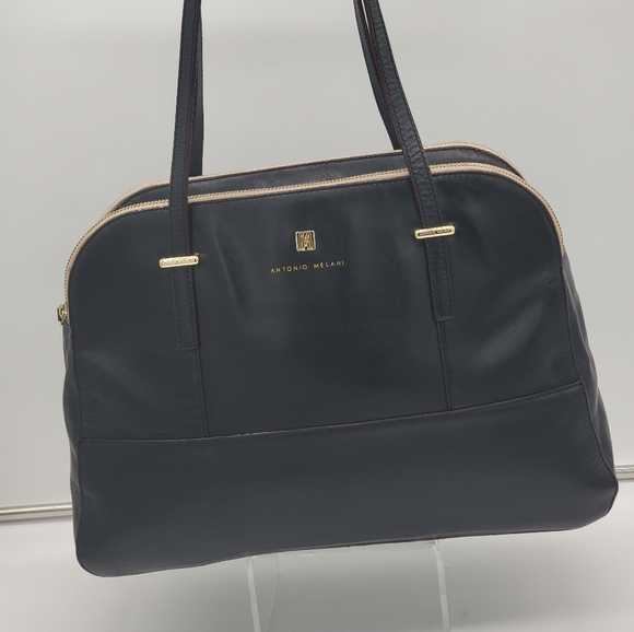 Antonio Melini Black Stachel with Gold Hardware and Three Compartment - Picture 6 of 16